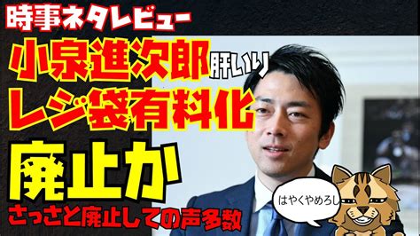 小泉進次郎肝いり レジ袋有料化廃止か？さっさと廃止しろの声が続出 桜田議員に称賛の声 Youtube