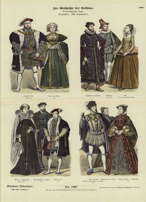 Costumes Of English And Scottish Royalty And Nobility 16th Century