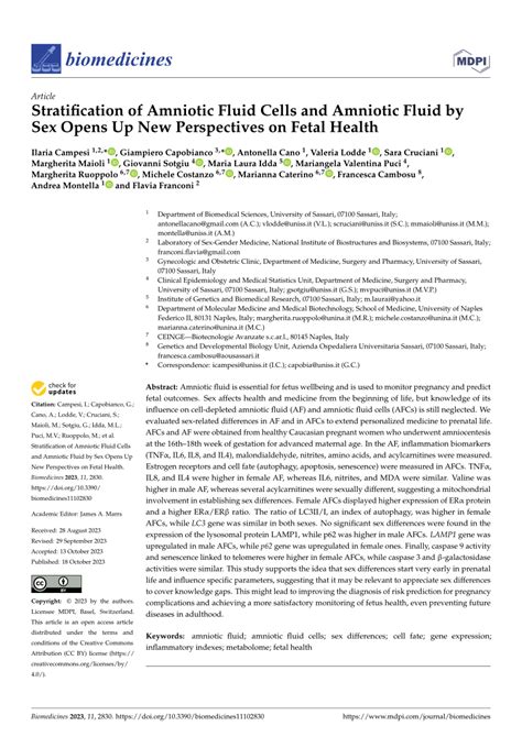 Pdf Stratification Of Amniotic Fluid Cells And Amniotic Fluid By Sex