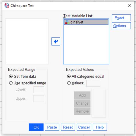 Tek Örneklem Ki Kare Testi SPSS Resimli SPSS YARDIMI İSTATİSTİK