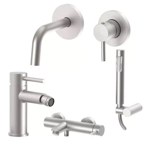 Set Miscelatore Lavabo Cm Bocca Cm Con Bidet Ed Esterno Vasca