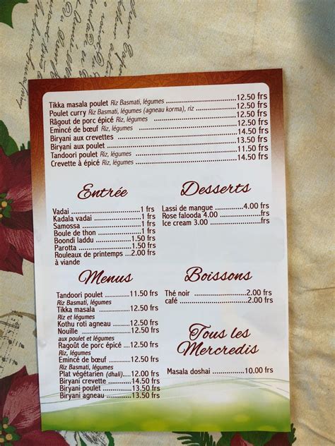 Menu at Indian Masala Takeaway, Bex