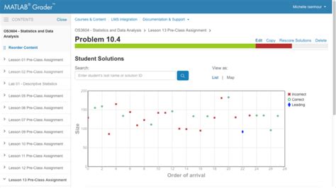 Example Student Solutions From Matlab Grader