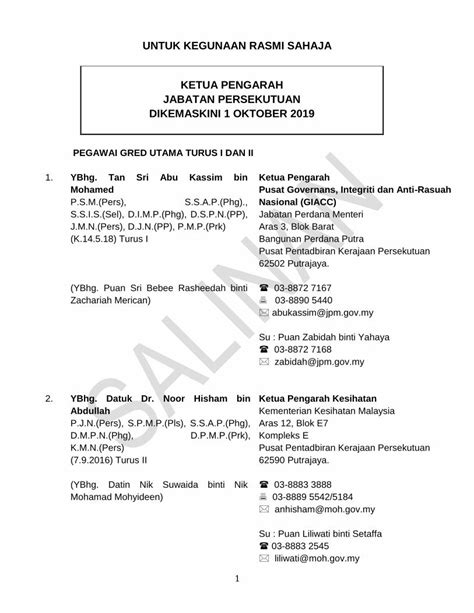 PDF UNTUK KEGUNAAN RASMI SAHAJA KETUA PENGARAH PENGARAH Pusat