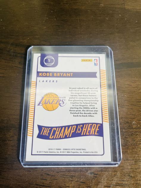 Yahoo Panini Donruss Optic Kobe Bryant The