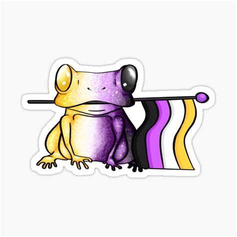 Nonbinary Pride Flag Frog Sticker For Sale By Oh Hey Its Liv Redbubble