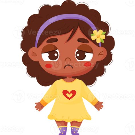 Emoción Triste Niña De Piel Oscura 15116072 Png