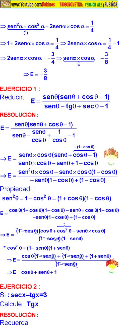 IDENTIDADES TRIGONOMÉTRICAS DEMOSTRACIONES BÁSICAS SIMPLIFICACIONES