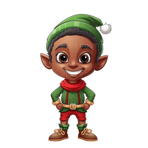 African American Elf Png Christmas Sublimation Melanin Transparent