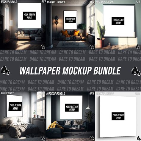 Wallpaper Mockup Wallpaper Mockup Bundle Mockup Bundles Poster Mockup