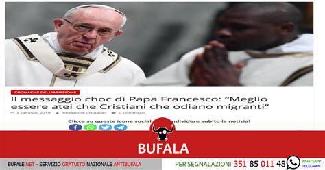 Il Messaggio Choc Di Papa Francesco Meglio Essere Atei Che Cristiani