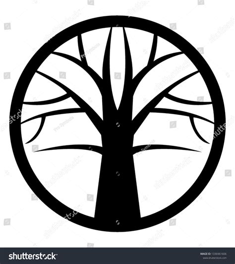 Rounded Symbol Naked Tree Stock Vector Royalty Free 1336961606 Shutterstock