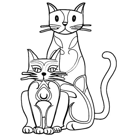 Dibujos De Gatos Para Colorear · Creative Fabrica