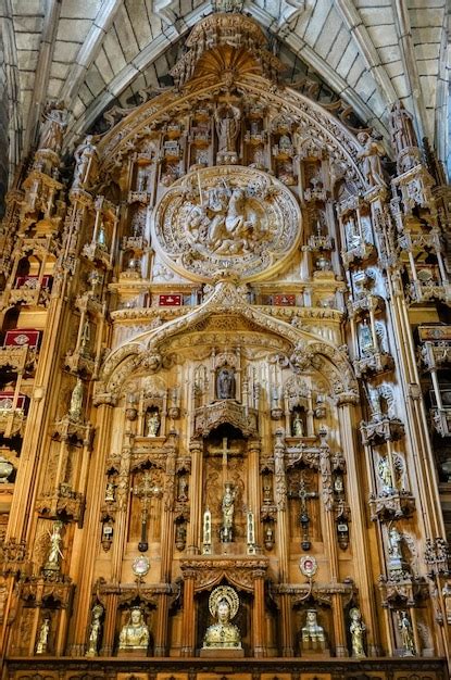 Premium Photo Wood Altar In The Santiago De Compostela Cathedral