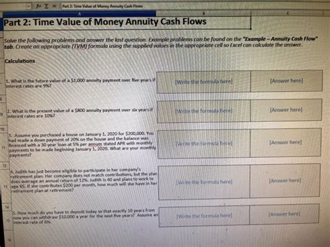 Solved As You Can See I Need The Excel Formulas So I Can Chegg