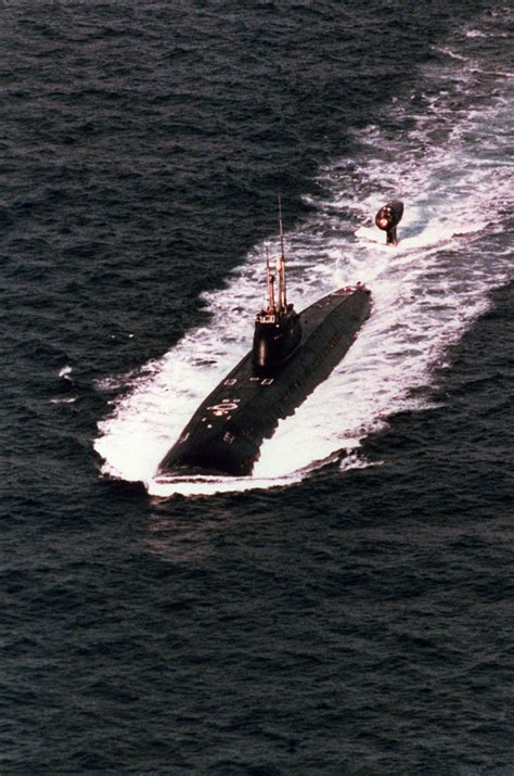 A Starboard Bow View Of A Russian Navy Victor Iii Class Nuclear Powered Attack Submarine Of The