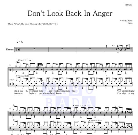 Oasis Don T Look Back In Anger 악보