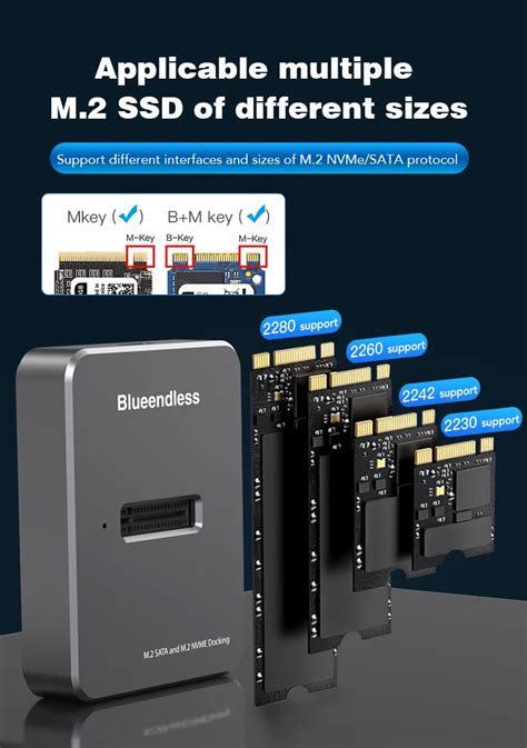 Blueendless Dual Bay SSD M 2 Case Usb 3 1 PCIe NVME With M Key B M Key