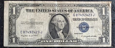 1935 G One Dollar Silver Certificate Miss Cut Note For Sale Buy Now