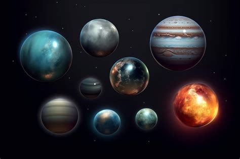 Premium Photo | Planets realistic transparent set