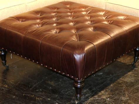 Leather Ottoman Available In-Stock For Sale