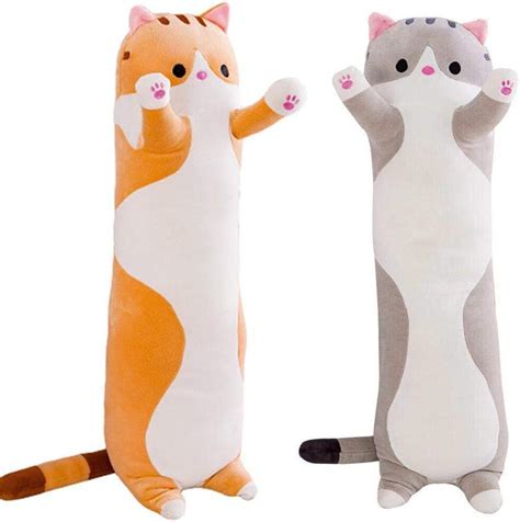 Oreiller De Sommeil Long Mignon De Chat De Poup E En Peluche De Jouet