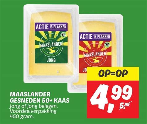 MAASLANDER GESNEDEN 50 KAAS 450 Gram Aanbieding Bij Dekamarkt