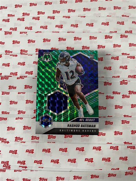 Panini Mosaic Rashod Bateman Rookie Green Prizm Card Ravens