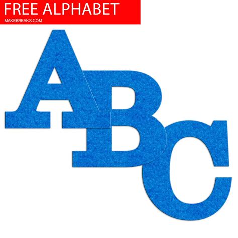 Blue Felt Effect Free Printable Alphabet - Make Breaks