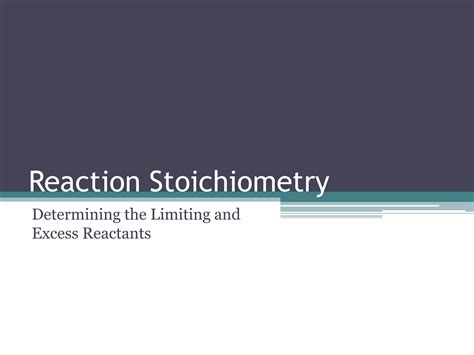 Chemistry I Honors Stoichiometry Limiting Reactant Ppt