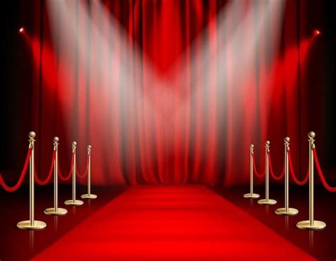 Free Vector Awards Show Red Carpet Path With Golden Barrier