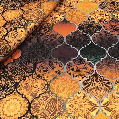 Moroccan Upholstery Fabric By The Yard Brown Gold Ombre Etsy