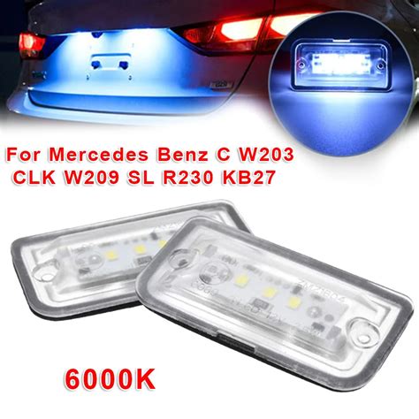 Pcs Led Car License Plate Light For Mercedes Benz C W Clk W Sl