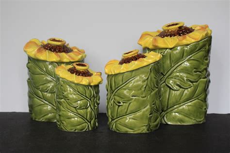 Vintage Lefton Sunflower Canister Set. RARE & HTF MINT - Etsy