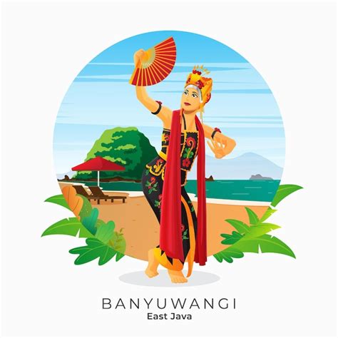 Premium Vector | Gandrung dance from Banyuwangi East Java Indonesia
