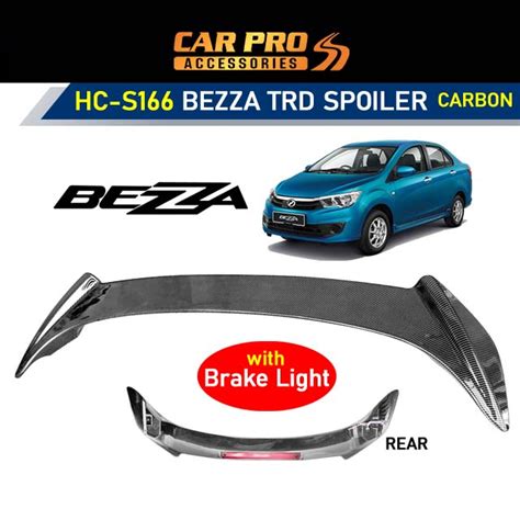 Perodua Bezza 2016 2023 Carbon TRD Sportivo V3 Spoiler With LED Brake