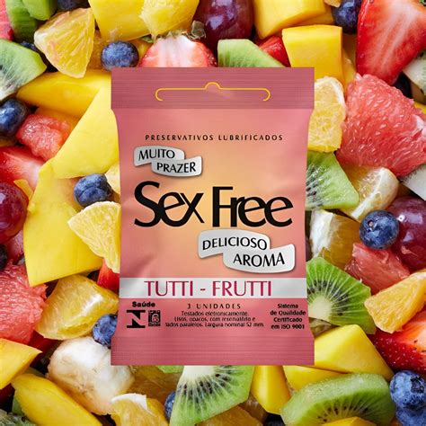 Preservativo Lubrificado Tutti Frutti Sex Free 12 Pacotes X3un FASTHE