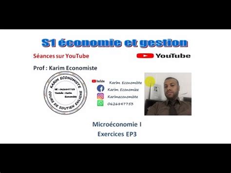 Microéconomie S1 Comportements du consommateur exercice 3 YouTube