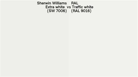 Sherwin Williams Extra White Sw 7006 Vs Ral Traffic White Ral 9016 Side By Side Comparison