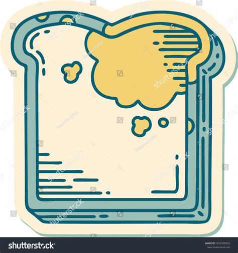 Sticker Tattoo Traditional Style Mouldy Bread Stock Vector Royalty