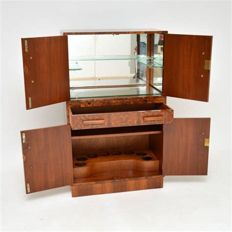 1930 S Art Deco Burr Walnut Cocktail Cabinet Retrospective Interiors