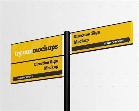 Direction Sign Mockup Set Graphics Graphicriver