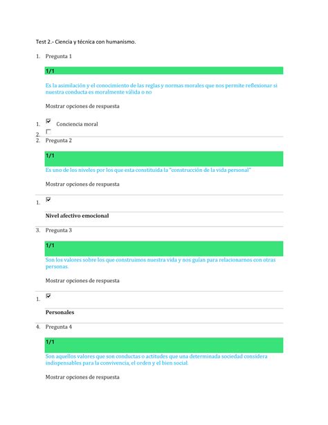 Test 2 Ciencia y tecnica con humanismo b Test 2 Ciencia y técnica