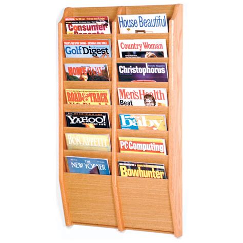 Wooden Mallet Oak Magazine Wall Racks Carr Mclean