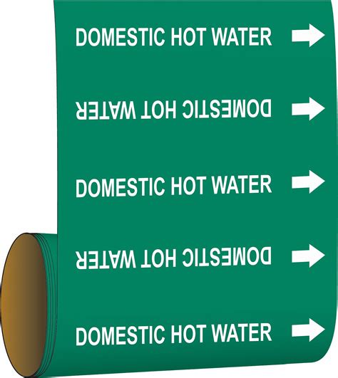 Domestic Hot Water Green Pipe Marker 20TE37 108897 Grainger