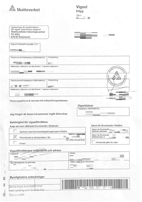 Beglaubigte Bersetzung Schweden Heiratsurkunde