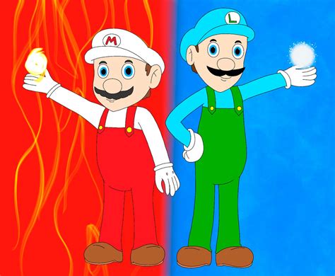 fire mario  ice luigi  robsondoodle  deviantart