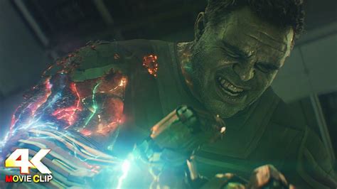 Avengers Endgame 2019 Hulk Uses Infinity Gauntlet Scene 4k 60fps Youtube