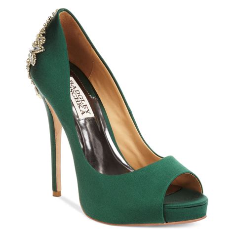 Lyst Badgley Mischka Dree Ii Evening Pumps In Green