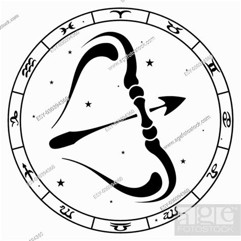 Zodiac Sign Sagittarius Vector Illustration Stock Vector Vector And